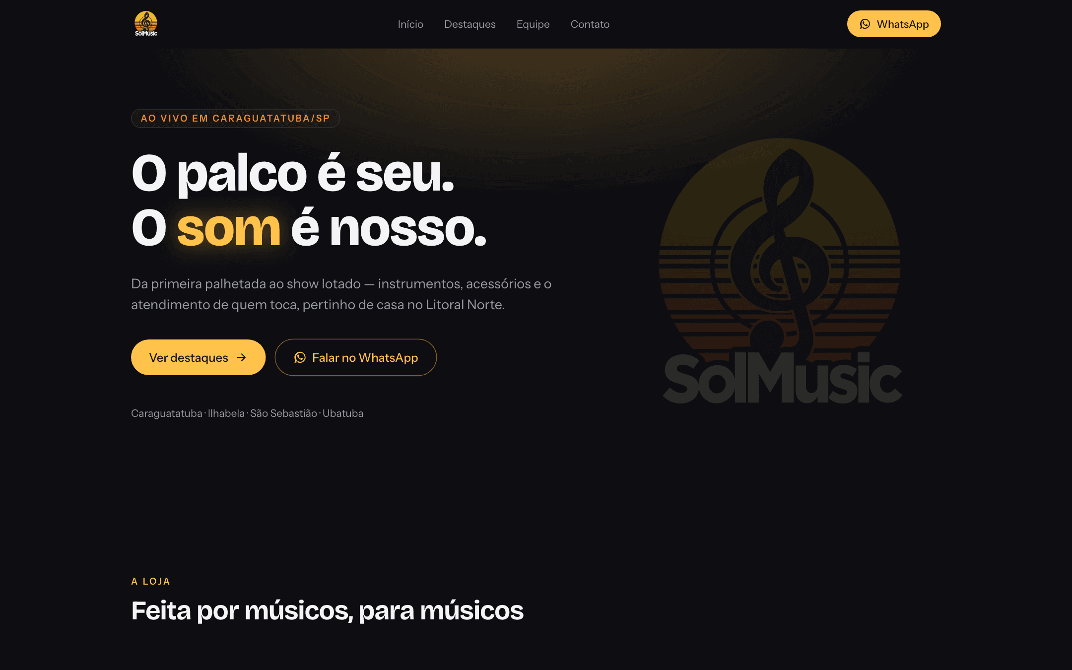 Prévia do projeto Sol Music